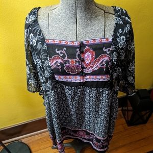 Sheer Paisley Blouse